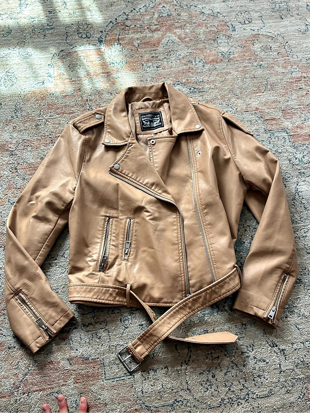 Levi Strauss & Co. Moto Leather Jacket Tan XL